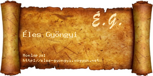 Éles Gyöngyi névjegykártya